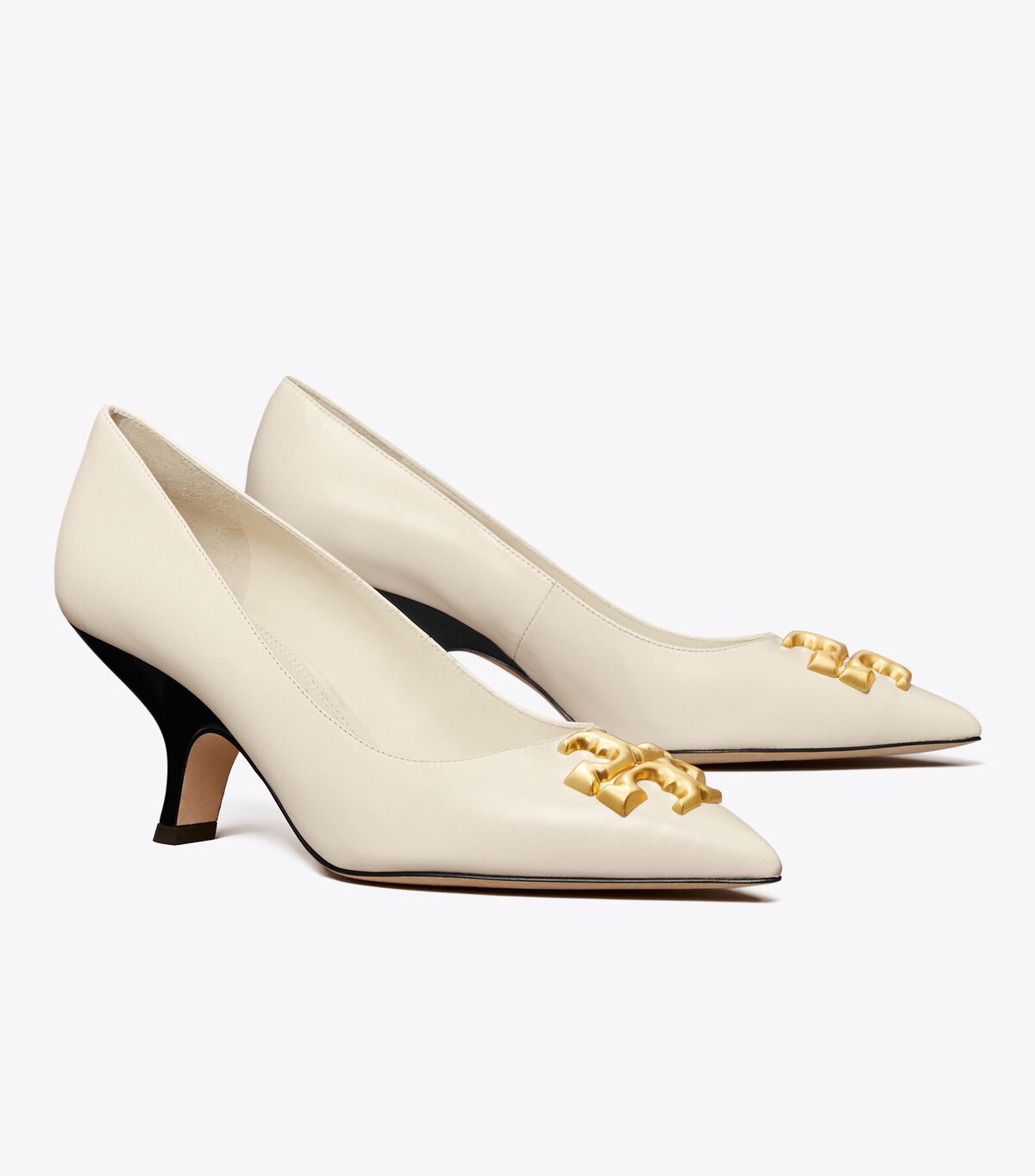 White Tory Burch Eleanor Angled Women\'s Heels | OUTLET-01436289