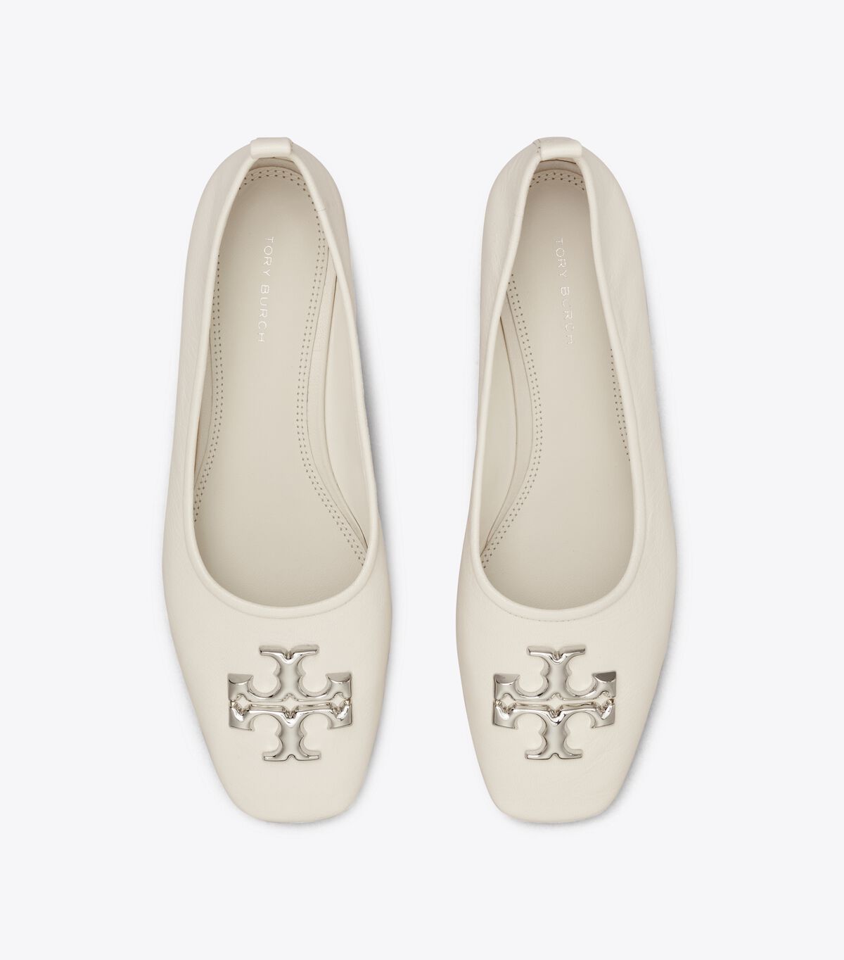 White Tory Burch Eleanor Women's Ballet Flats | OUTLET-82069579