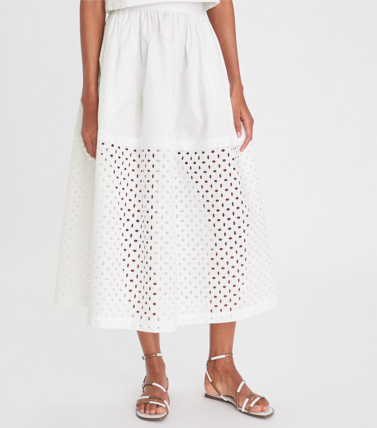 White Tory Burch Eyelet Women's Skirts | OUTLET-12406739