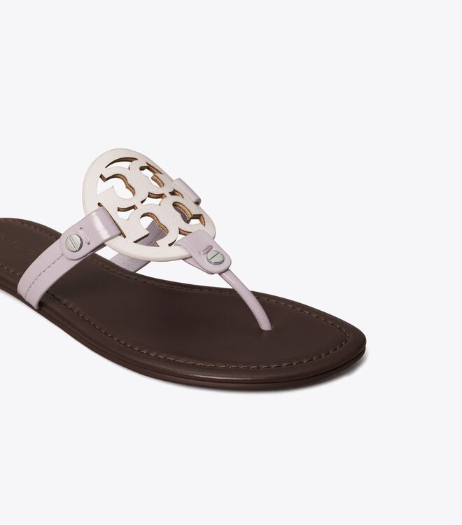 White Tory Burch Miller Leather Women's Sandals | OUTLET-03541969