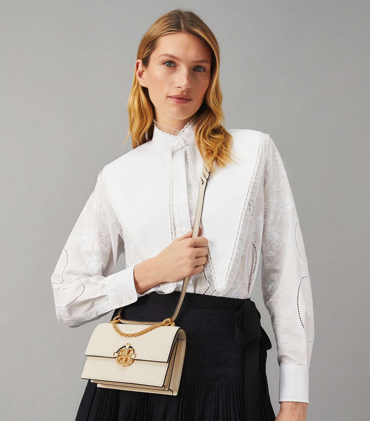 White Tory Burch Miller Mini Women's Shoulder Bags | OUTLET-68423059