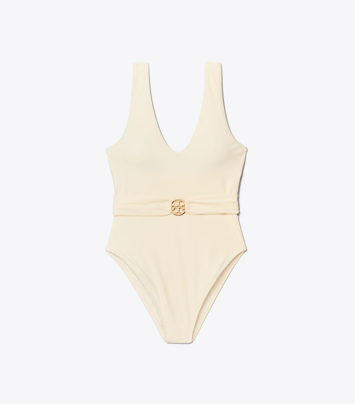 White Tory Burch Miller Plunge One-piece Women\'s Swimsuits | OUTLET-64197589