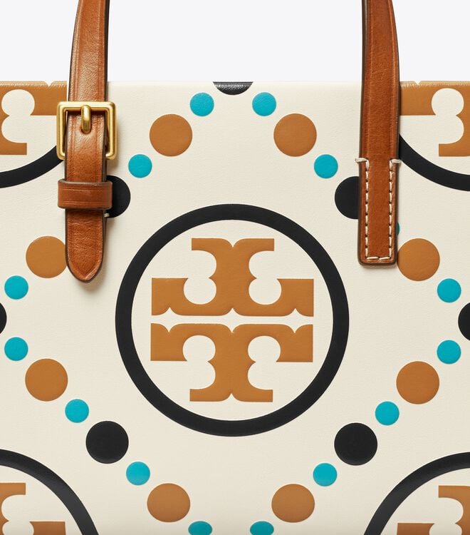 White Tory Burch Mini T Monogram Women's Tote Bags | OUTLET-17649509