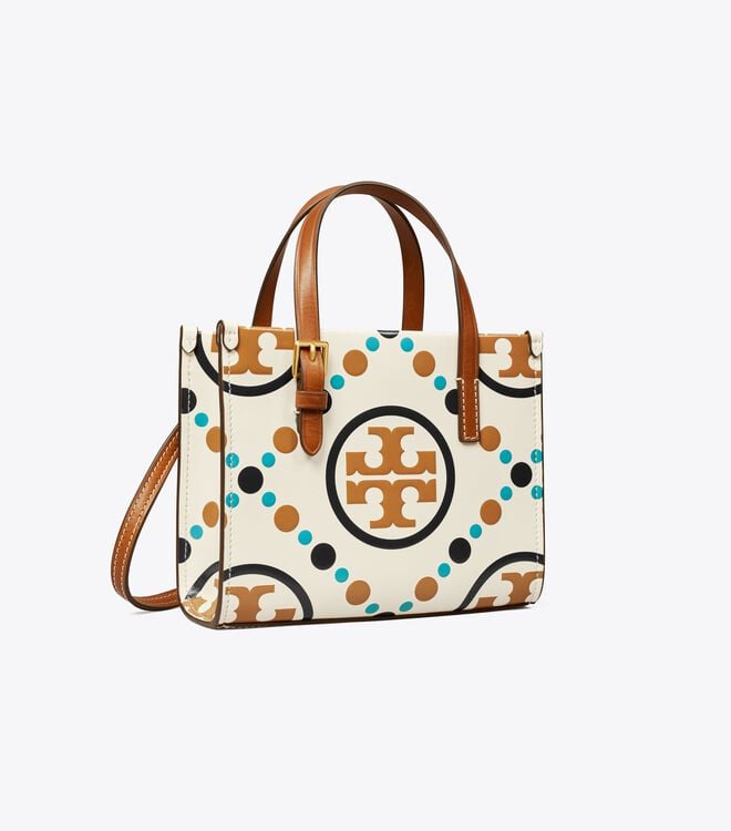 White Tory Burch Mini T Monogram Women\'s Tote Bags | OUTLET-17649509