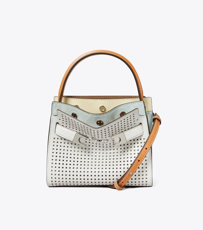 White Tory Burch Petite Lee Radziwill Perforated Women's Crossbody Bags | OUTLET-86542179