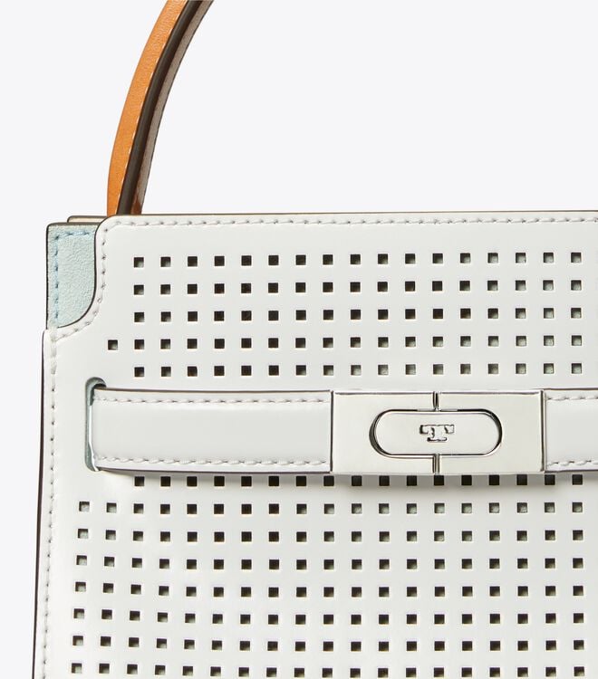 White Tory Burch Petite Lee Radziwill Perforated Women's Crossbody Bags | OUTLET-86542179