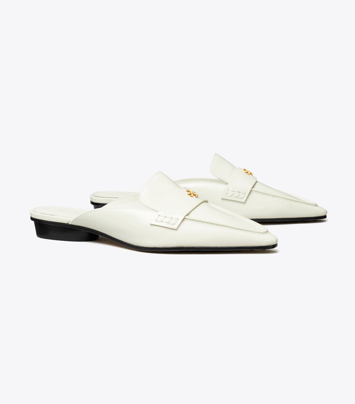 White Tory Burch Pointed Backless Women\'s Loafers | OUTLET-83021649