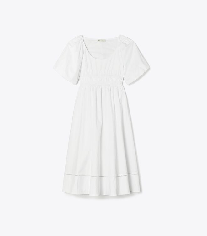 White Tory Burch Scoop-neck Women\'s Dress | OUTLET-06231949