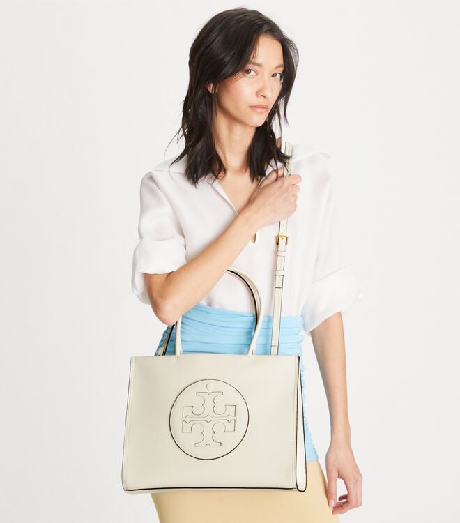 White Tory Burch Small Ella Bio Women's Tote Bags | OUTLET-67204959