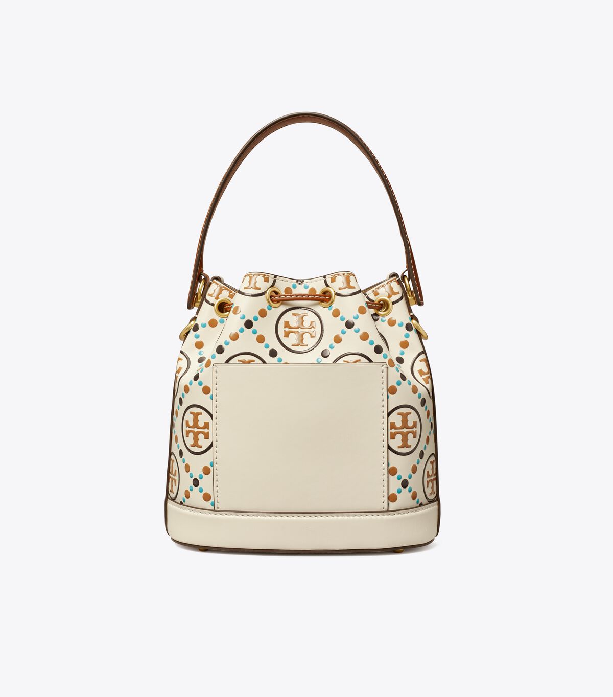 White Tory Burch T Monogram Contrast Embossed Women's Bucket Bags | OUTLET-91530829