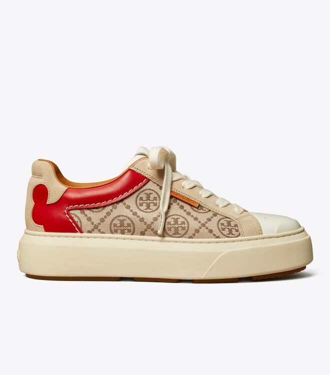 White Tory Burch T Monogram Ladybug Women's Sneakers | OUTLET-19628709