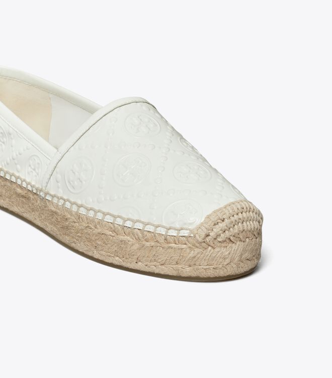 White Tory Burch T Monogram Platform Women's Ballet Flats | OUTLET-27693089