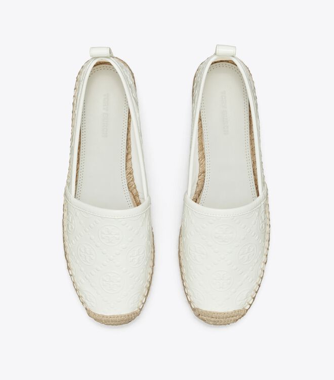 White Tory Burch T Monogram Platform Women's Ballet Flats | OUTLET-27693089