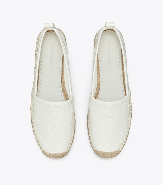 White Tory Burch T Monogram Platform Women's Espadrille | OUTLET-75634199