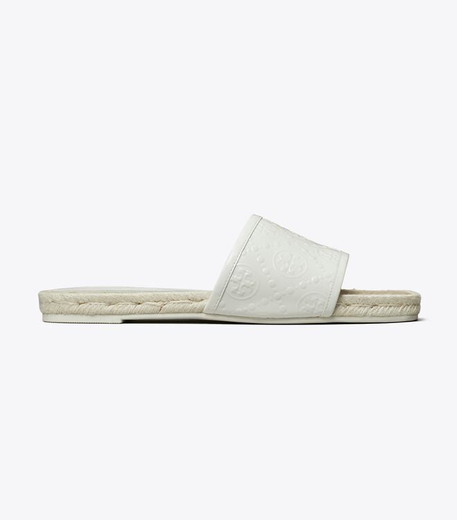 White Tory Burch T Monogram Women's Espadrille | OUTLET-12659749