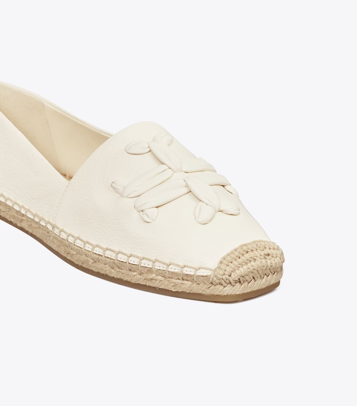 White Tory Burch Woven Double T Aline Women's Espadrille | OUTLET-62179089