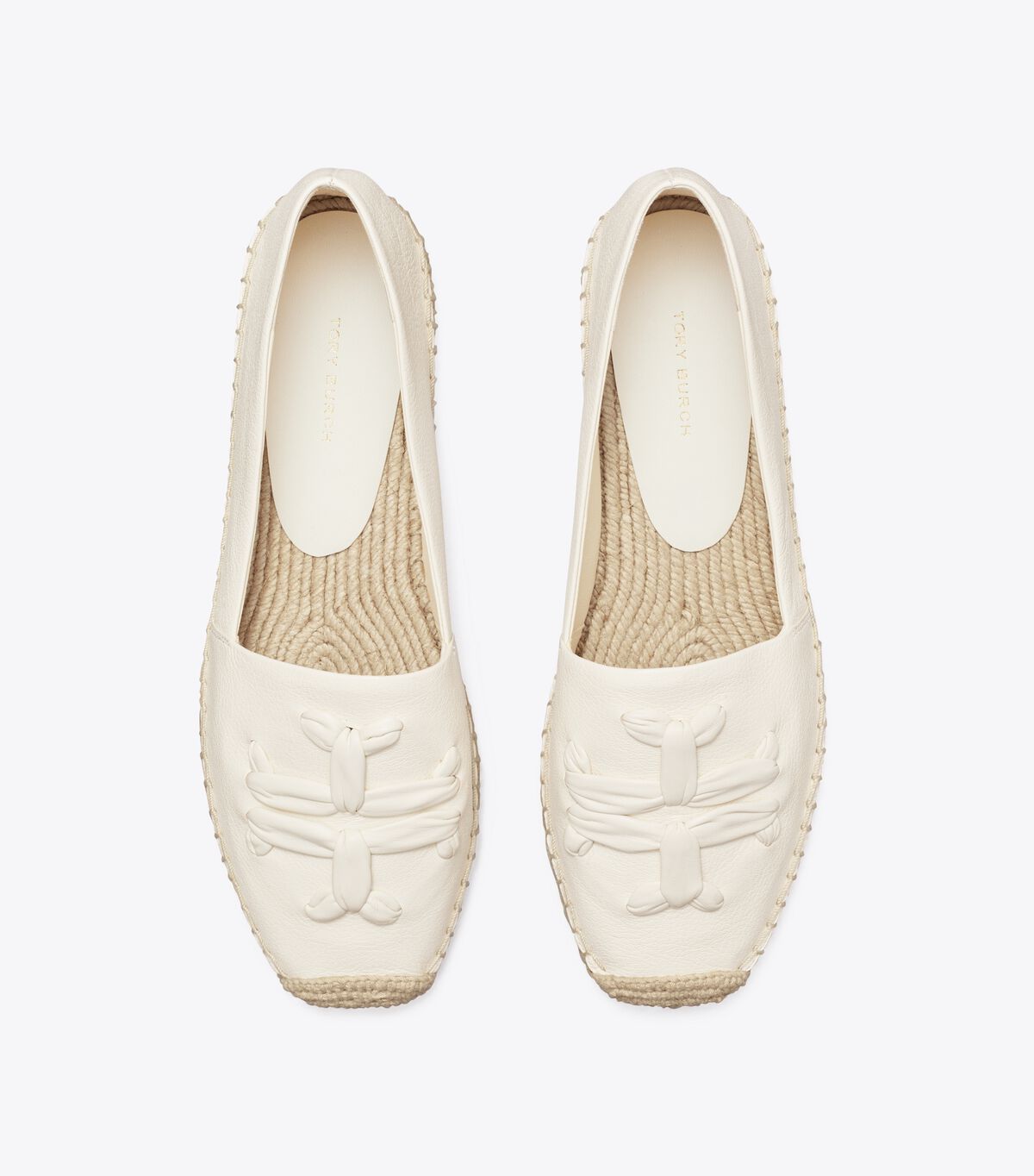 White Tory Burch Woven Double T Aline Women's Espadrille | OUTLET-62179089