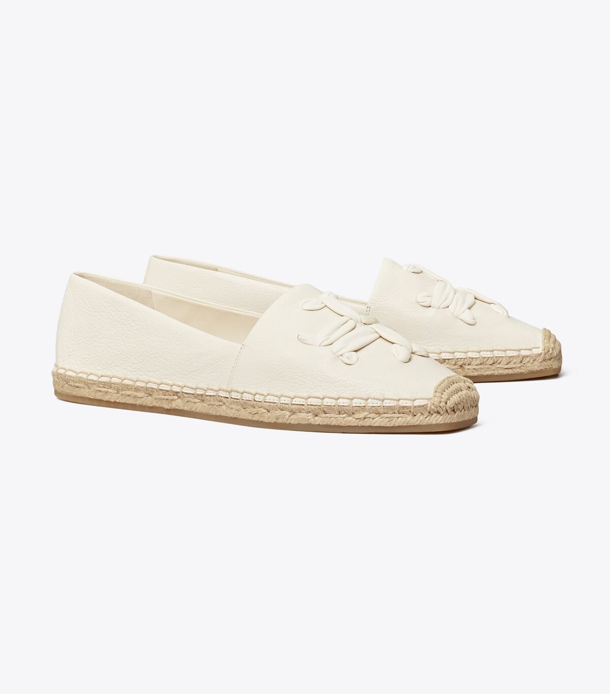 White Tory Burch Woven Double T Aline Women\'s Espadrille | OUTLET-62179089