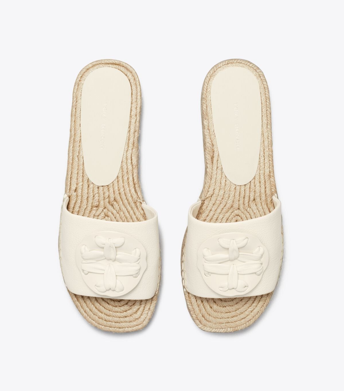 White Tory Burch Woven Double T Women's Espadrille | OUTLET-45629089