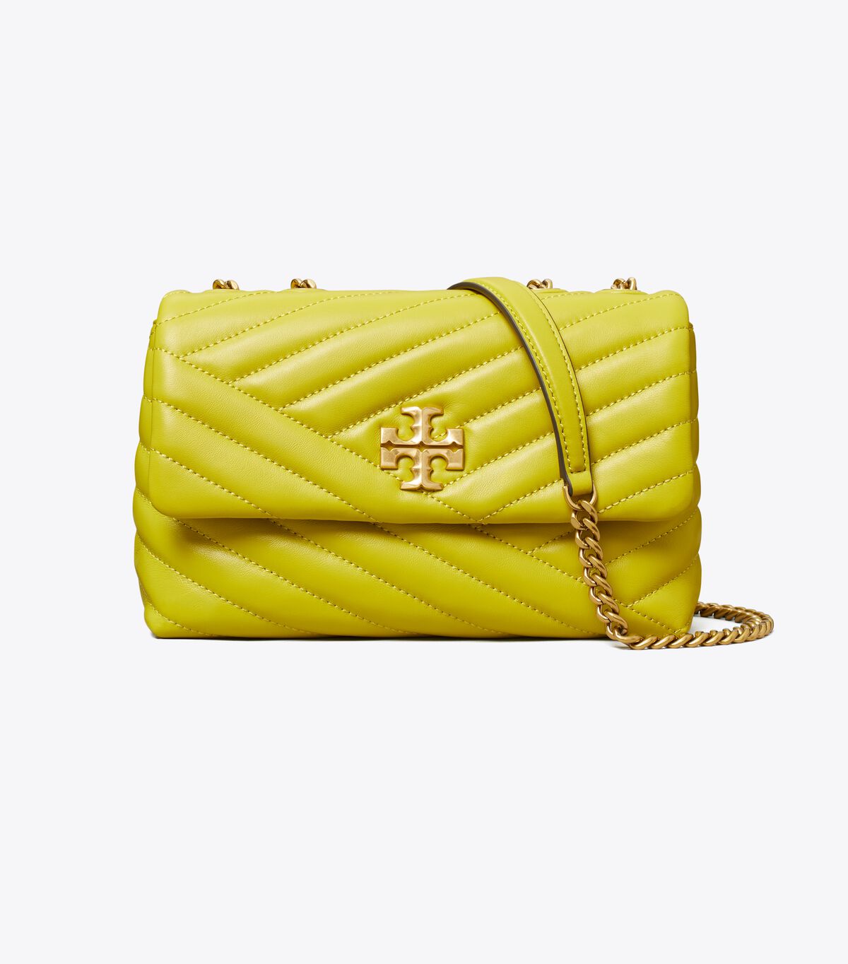 Yellow Green Tory Burch Small Kira Chevron Convertible Women's Shoulder Bags | OUTLET-01437589