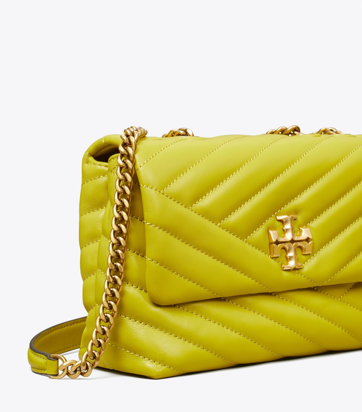 Yellow Green Tory Burch Small Kira Chevron Convertible Women's Shoulder Bags | OUTLET-01437589