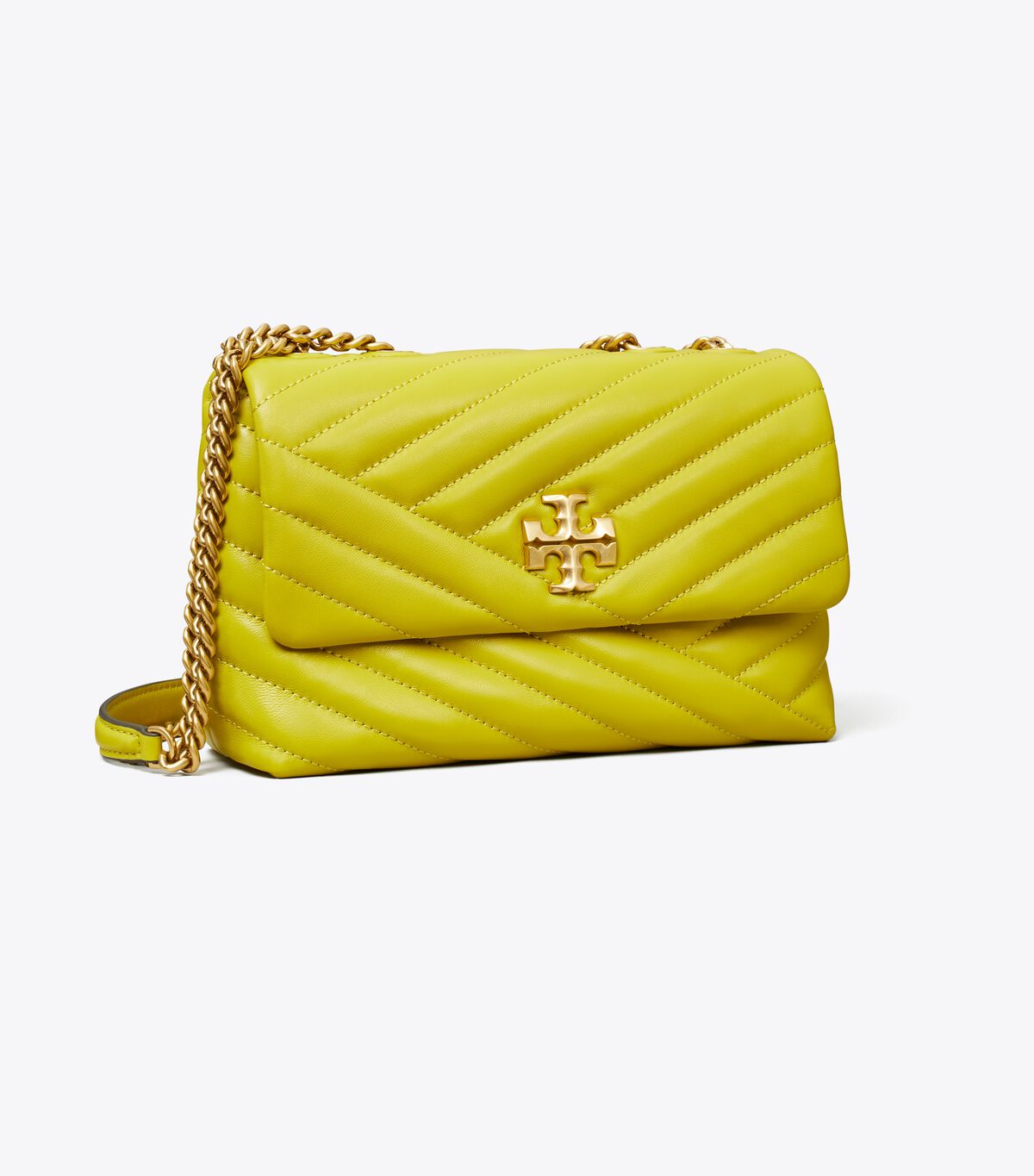 Yellow Green Tory Burch Small Kira Chevron Convertible Women\'s Shoulder Bags | OUTLET-01437589