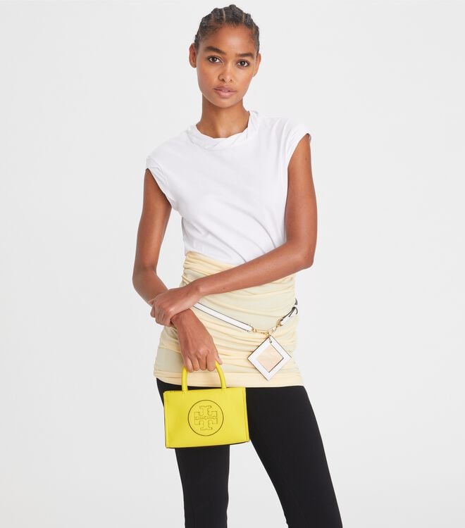 Yellow Tory Burch Mini Ella Bio Women's Tote Bags | OUTLET-57629039