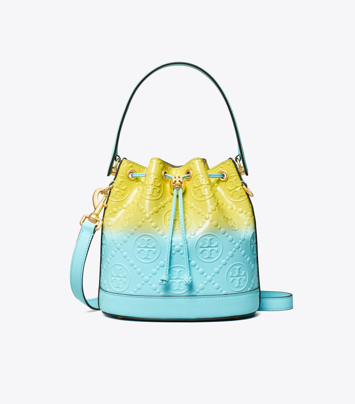 Yellow Tory Burch T Monogram Dip-dye Women's Bucket Bags | OUTLET-84936529