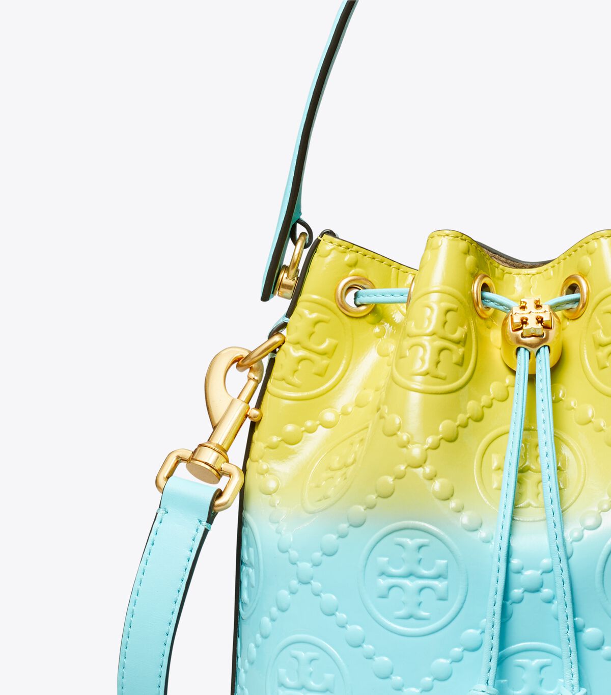 Yellow Tory Burch T Monogram Dip-dye Women's Bucket Bags | OUTLET-84936529