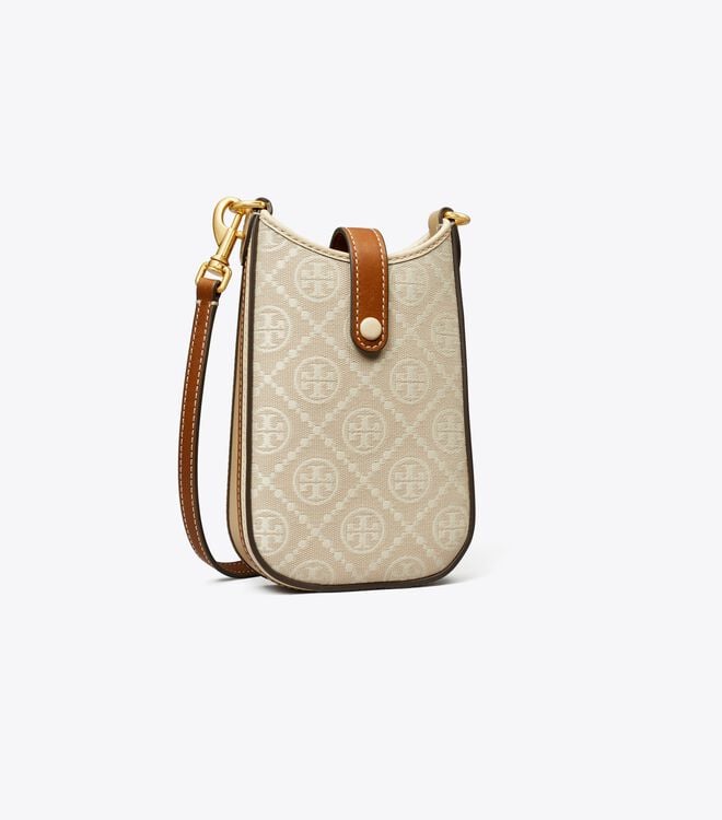 Beige Tory Burch T Monogram Women's Crossbody Bags | OUTLET-54271639