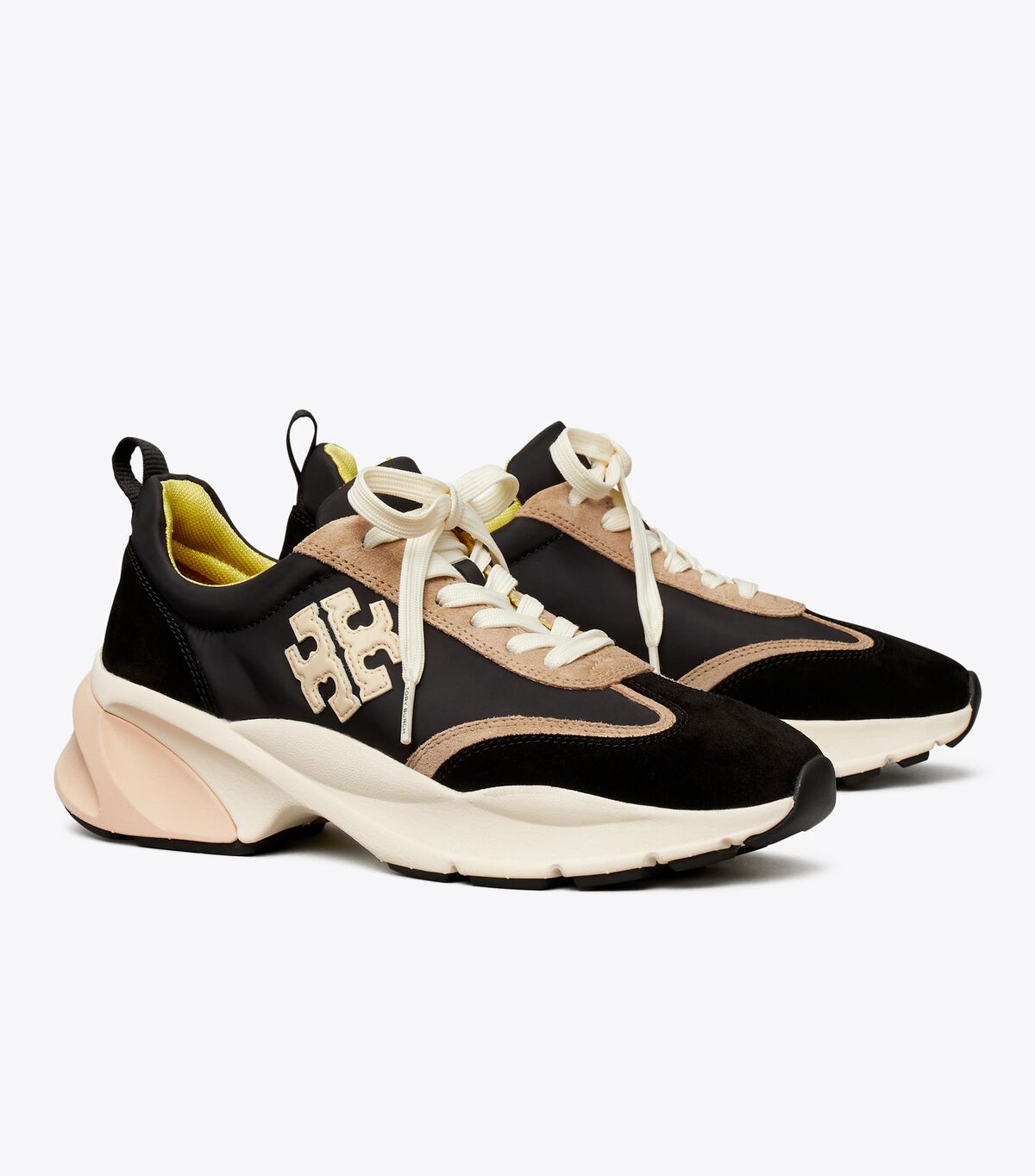 Black / Cream Tory Burch Good Luck Women's Sneakers | OUTLET-96250789