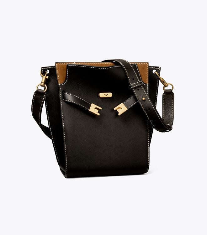 Black Tory Burch Lee Radziwill Double Women's Bucket Bags | OUTLET-96437589