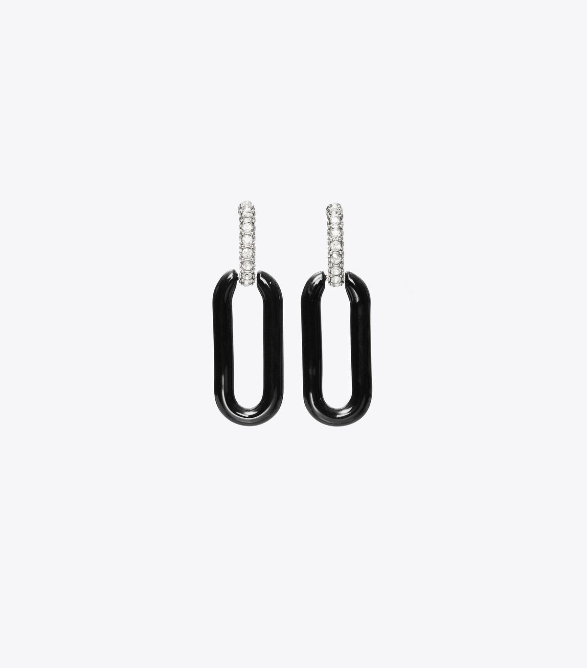 Black Tory Burch Roxanne Link Women's Earrings | OUTLET-41285979