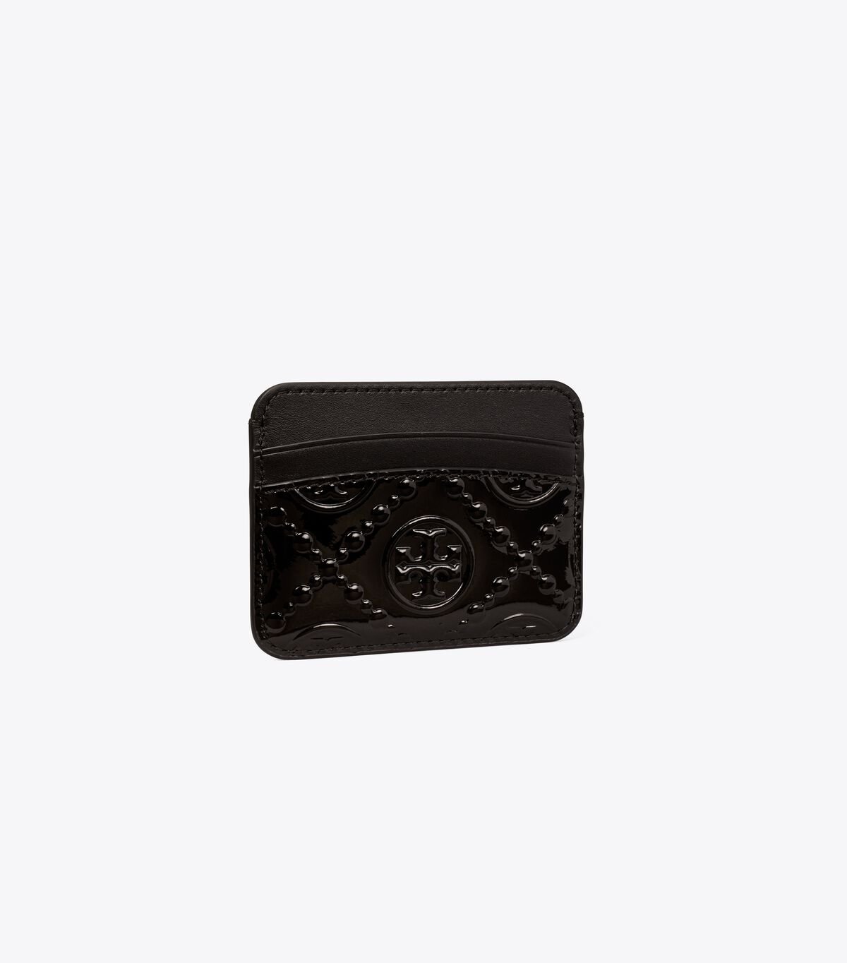 Black Tory Burch T Monogram Patent Women's Card Case | OUTLET-63089519