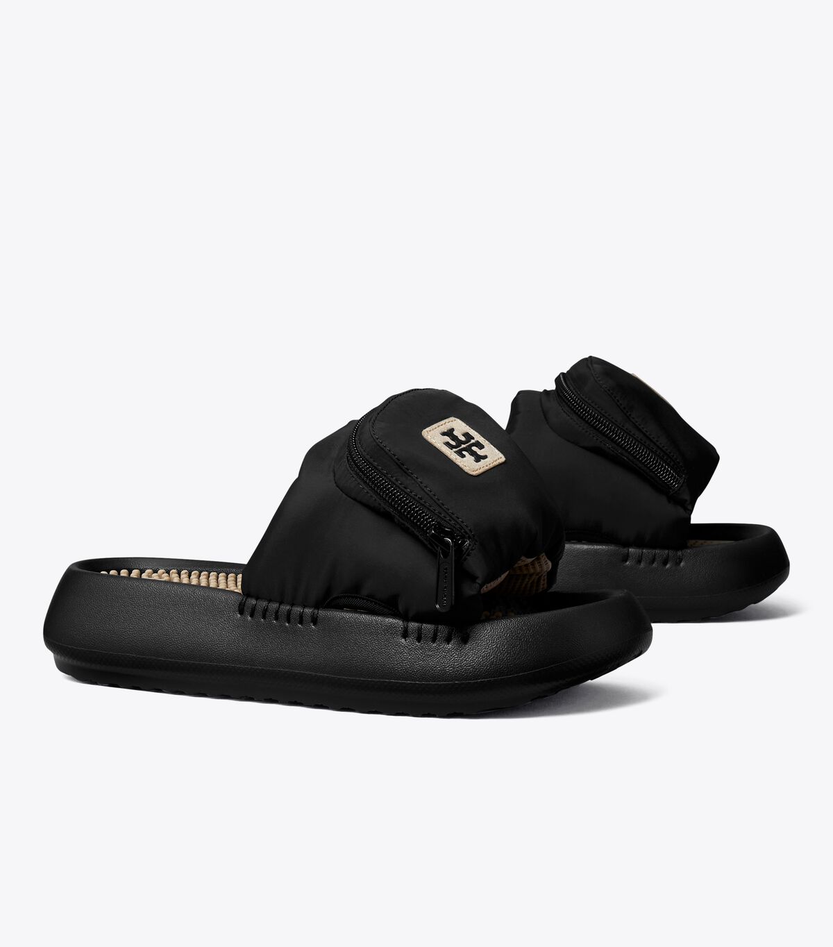 Black / light Tory Burch Pocket Women's Sandals | OUTLET-17945029