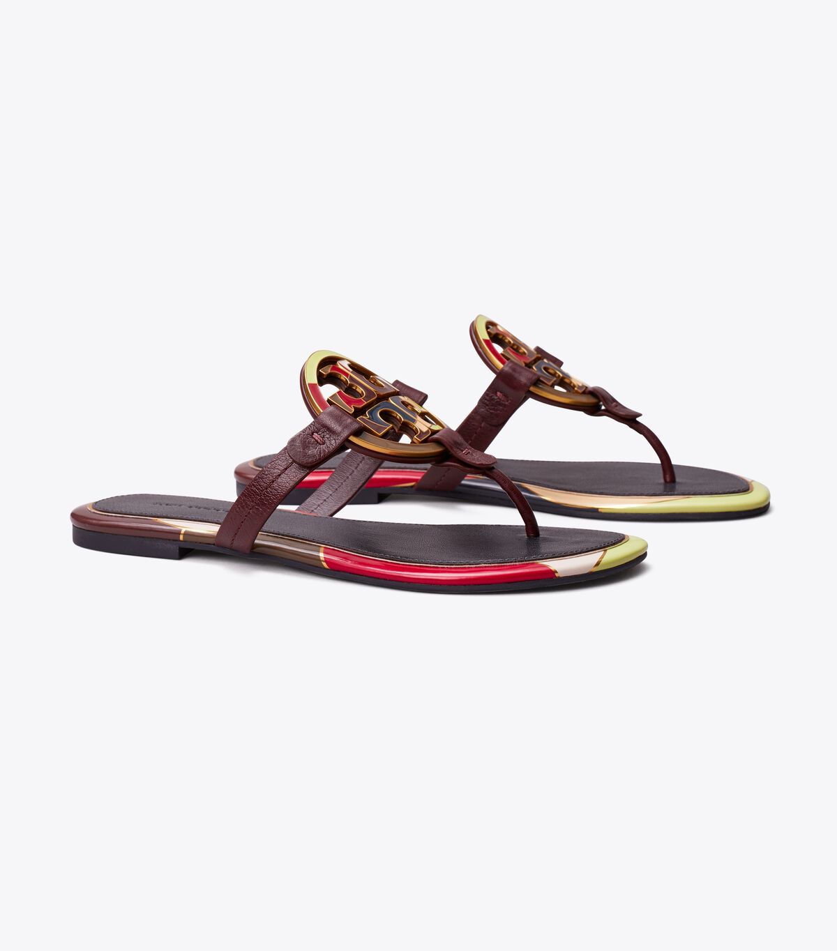 Brown Tory Burch Enamel Miller Women's Sandals | OUTLET-19543279