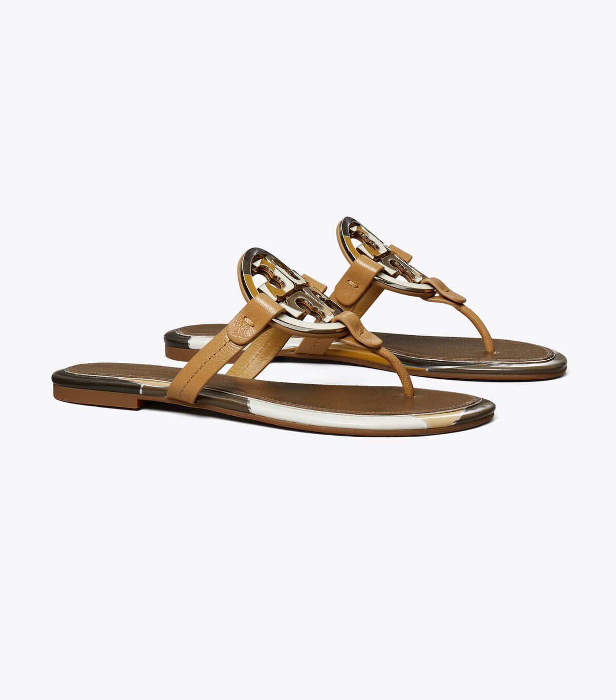 Brown Tory Burch Enamel Miller Women's Sandals | OUTLET-68359409