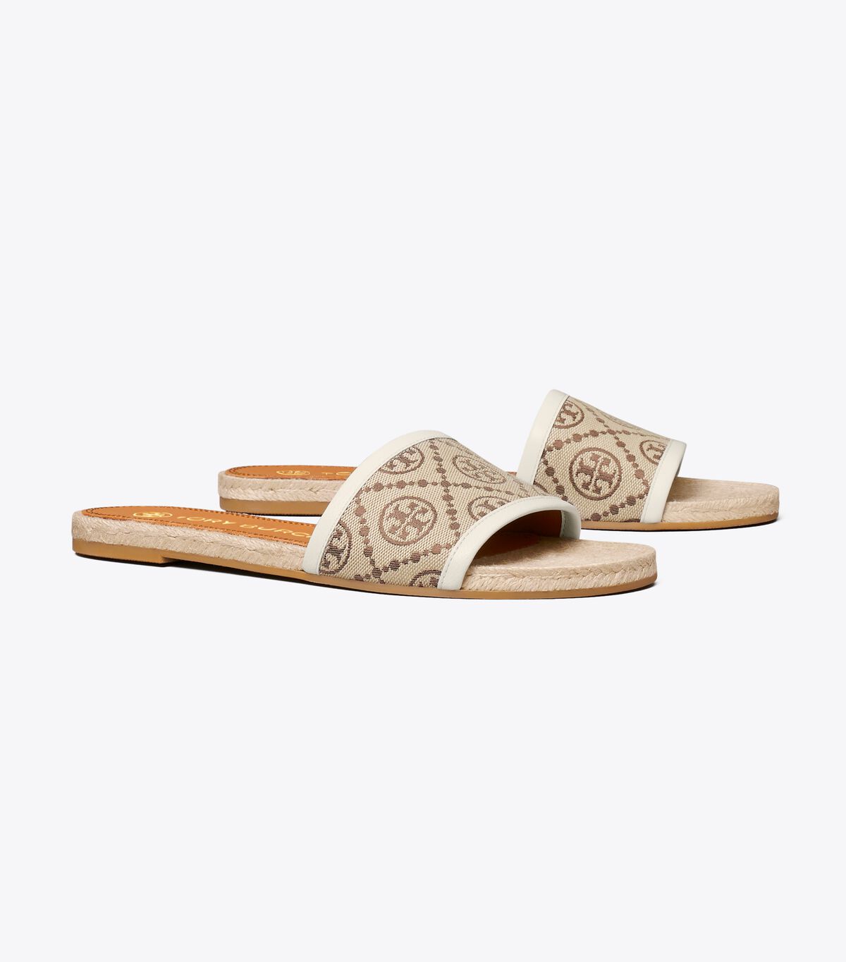 Brown / White Tory Burch T Monogram Women's Espadrille | OUTLET-30542769