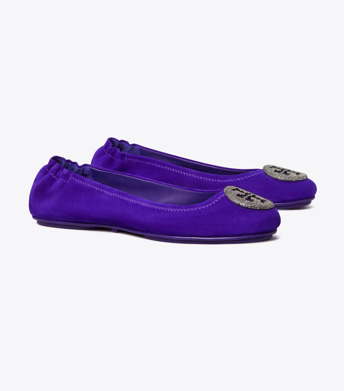 Deep Purple Tory Burch Minnie Travel Pavé Women's Ballet Flats | OUTLET-34271809