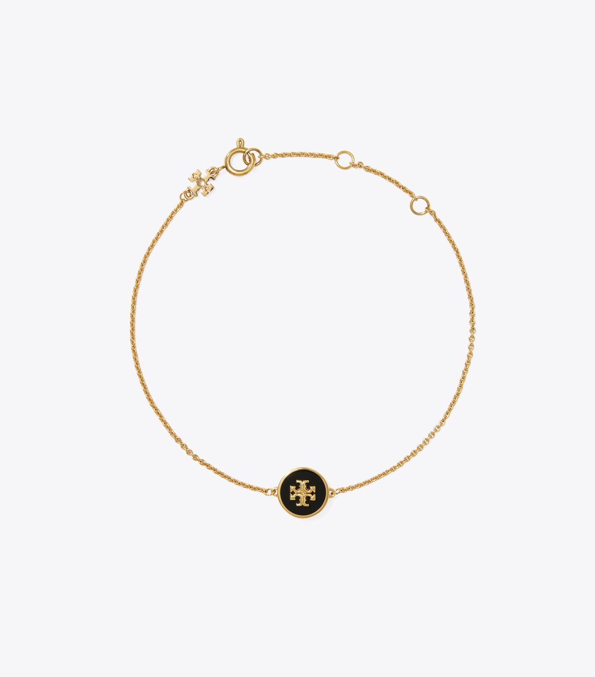 Gold / Black Tory Burch Kira Enamel Chain Women's Bracelet | OUTLET-72598639