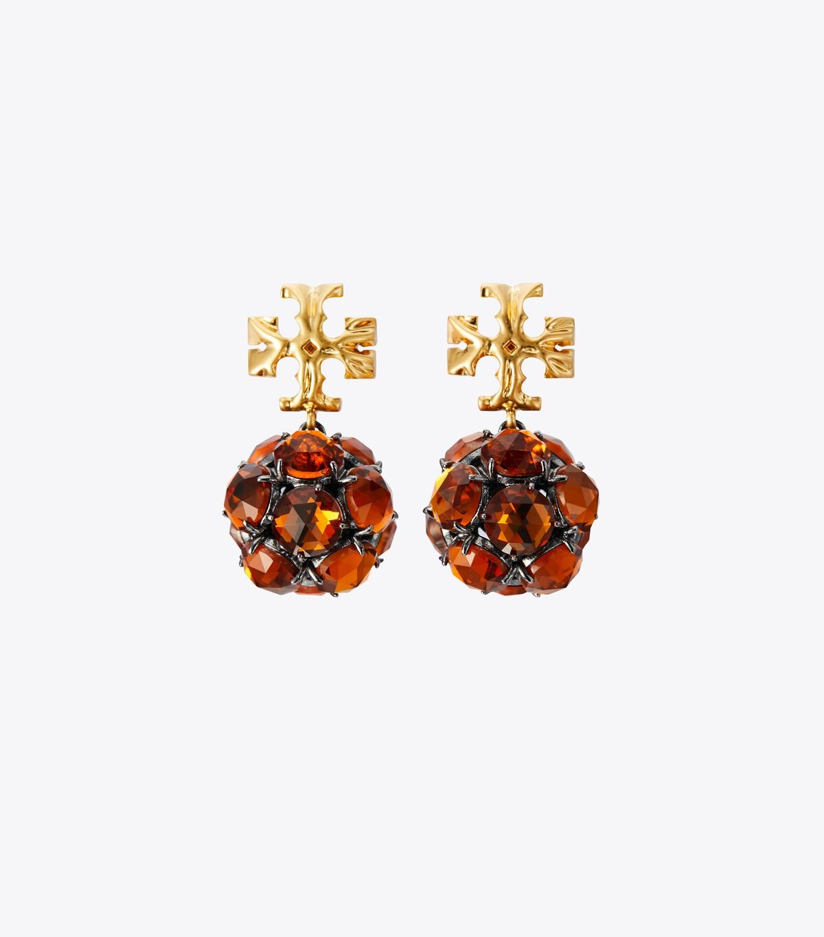 Gold / Orange Tory Burch Roxanne Small Drop Women's Earrings | OUTLET-49085639