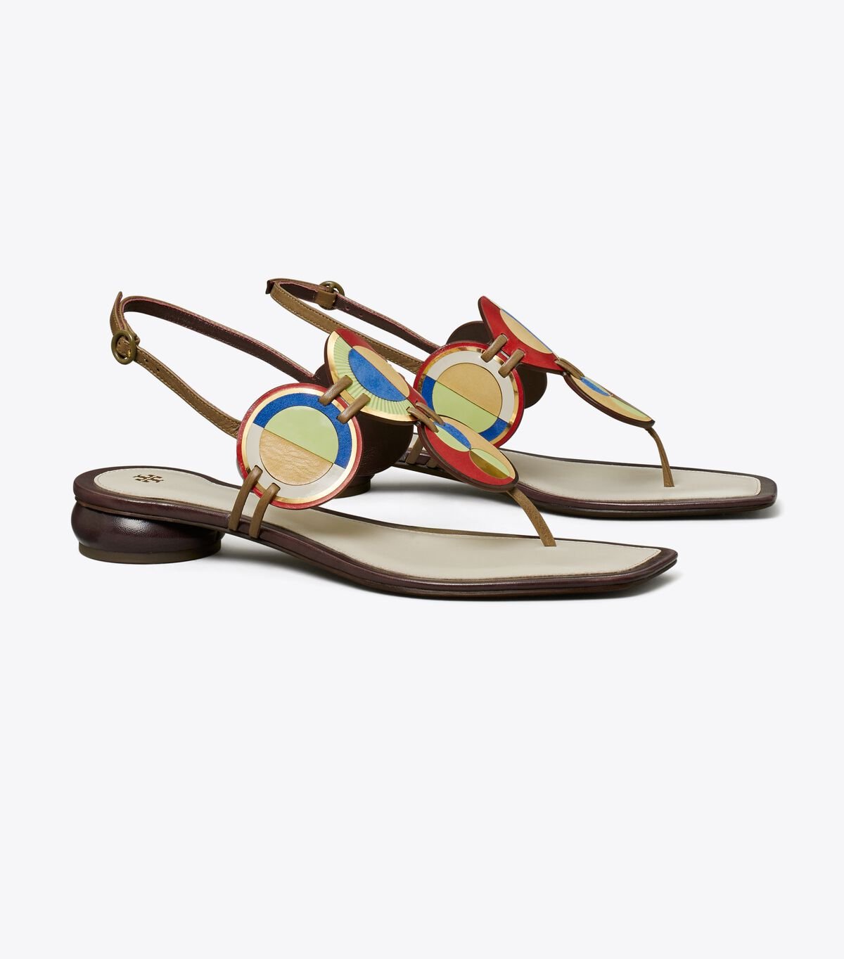 Multicolor Tory Burch Marquetry Disk Women's Sandals | OUTLET-07845169