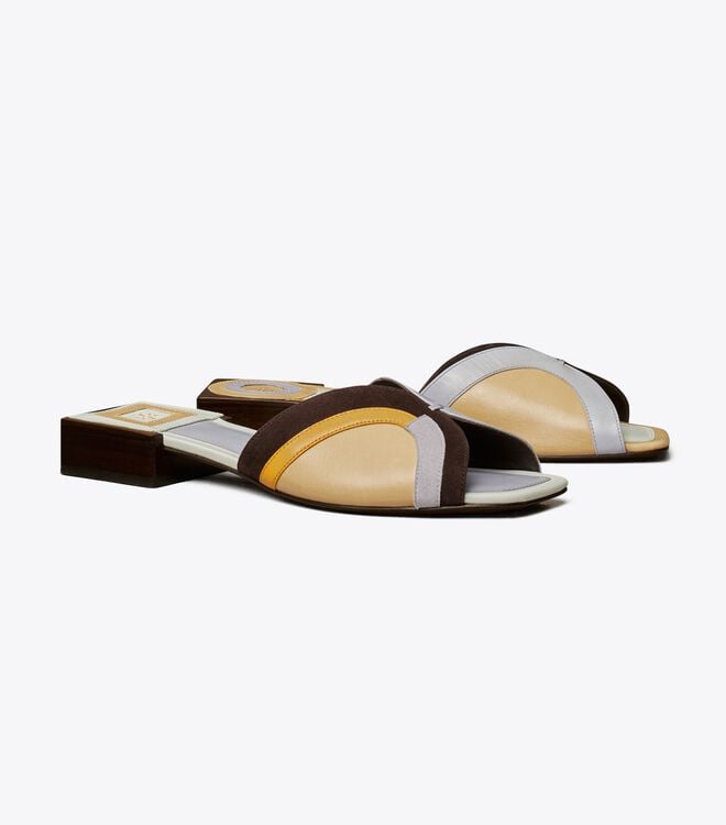 Multicolor Tory Burch Marquetry Women's Sandals | OUTLET-98240359