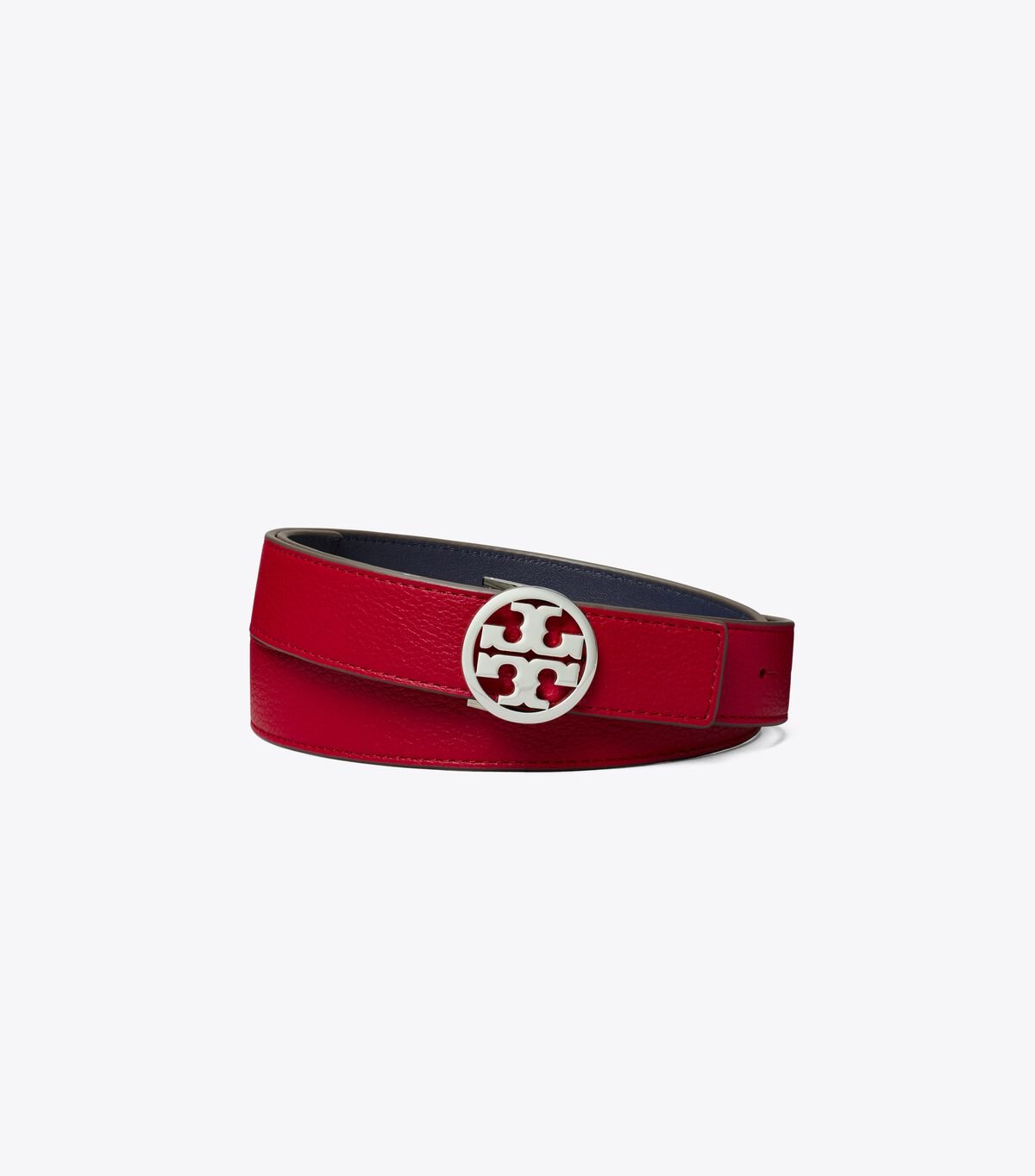 Red / Navy / Silver Tory Burch 1" Miller Reversible Women's Belts | OUTLET-05436989