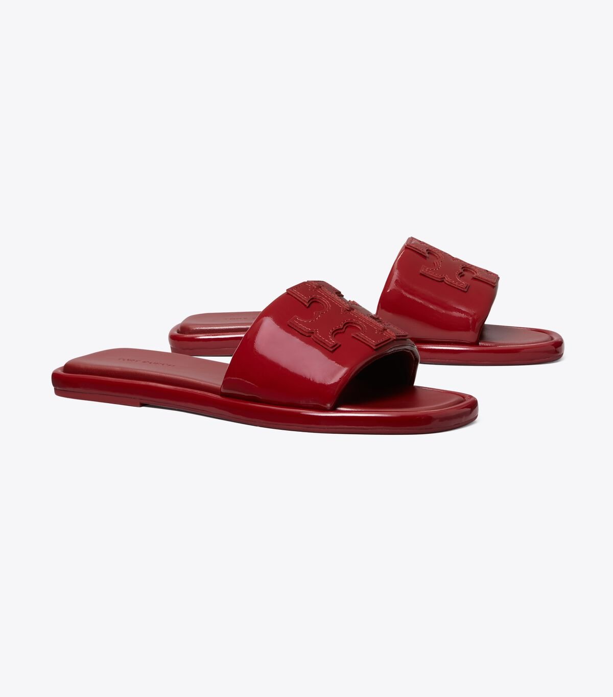 Red Tory Burch Double T Women's Sandals | OUTLET-58467099