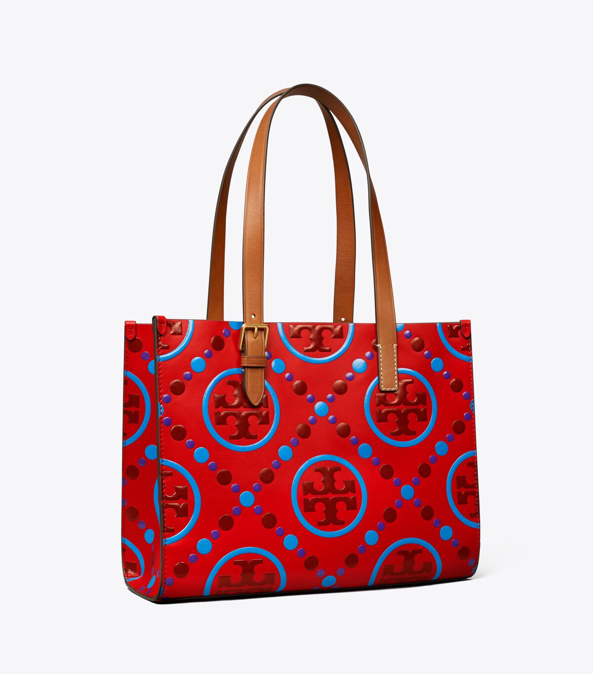 Red Tory Burch Small T Monogram Women's Tote Bags | OUTLET-84607359