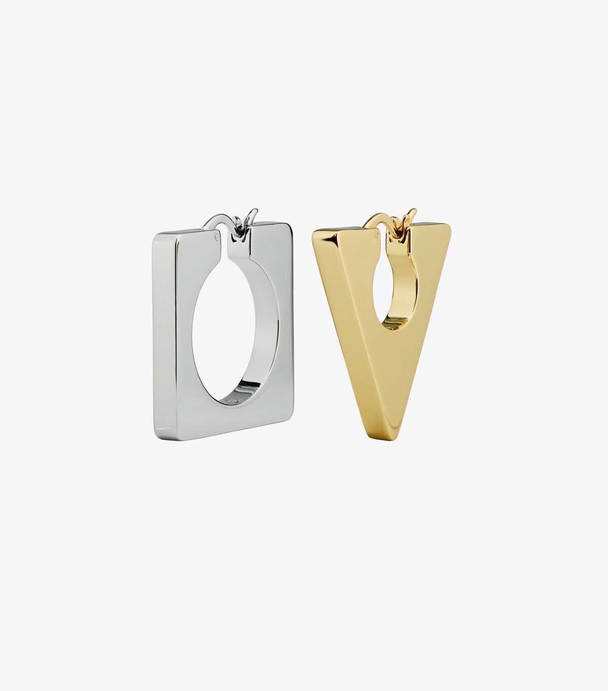 Silver / Gold Tory Burch Geo Hoop Women's Earrings | OUTLET-32951769