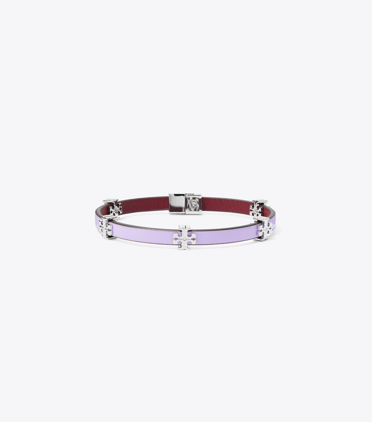 Silver / Lavender Tory Burch Eleanor Leather Women's Bracelet | OUTLET-76235989