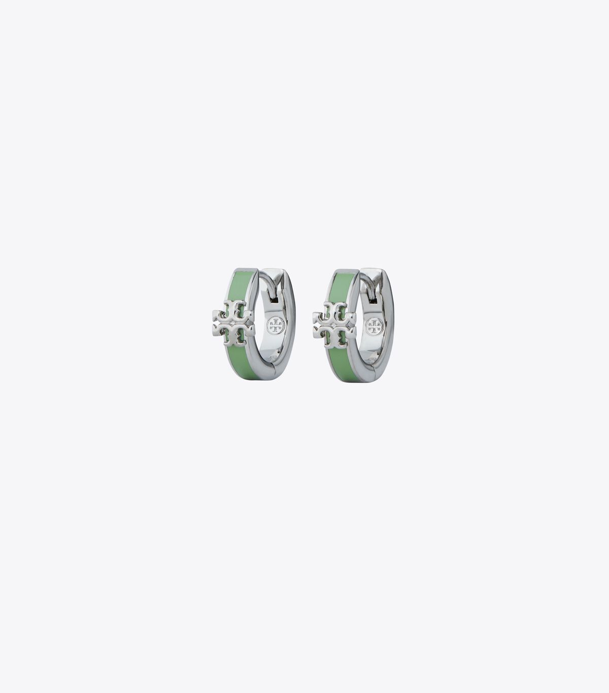 Silver Tory Burch Kira Enamel Huggie Women's Earrings | OUTLET-96234809