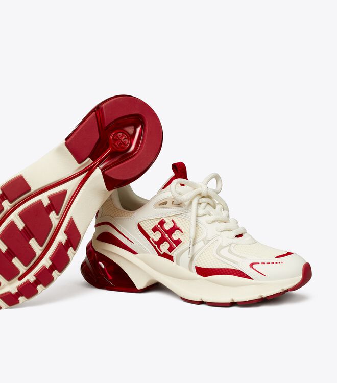 White / Red Tory Burch Good Luck Tech Women's Sneakers | OUTLET-65971049